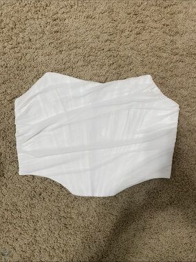 White Strapless Ruched Women’s Corset Top